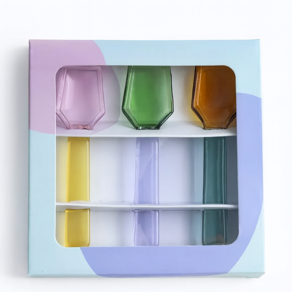 Colorful Glass Ice Cream Spoons
