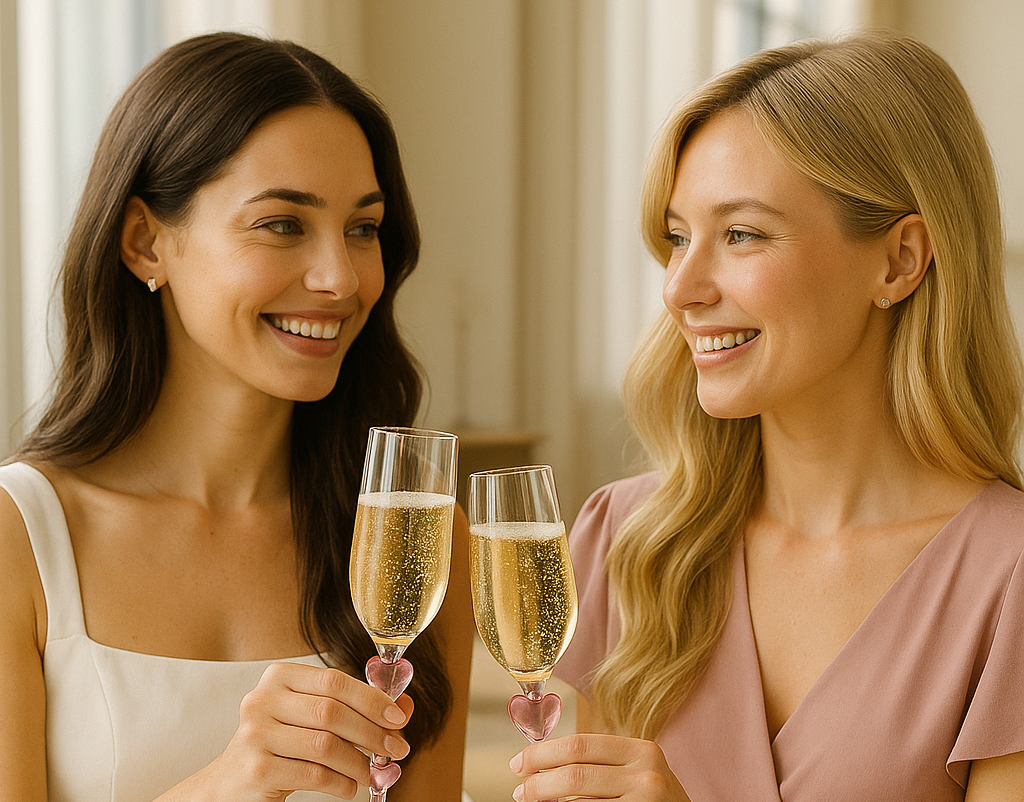Heart Stem champagne Glass