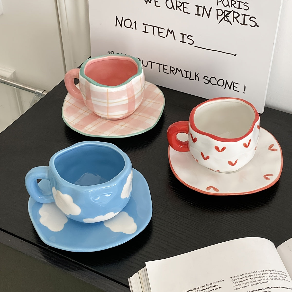 Hand-Painted Ceramic Cup & Saucer Set