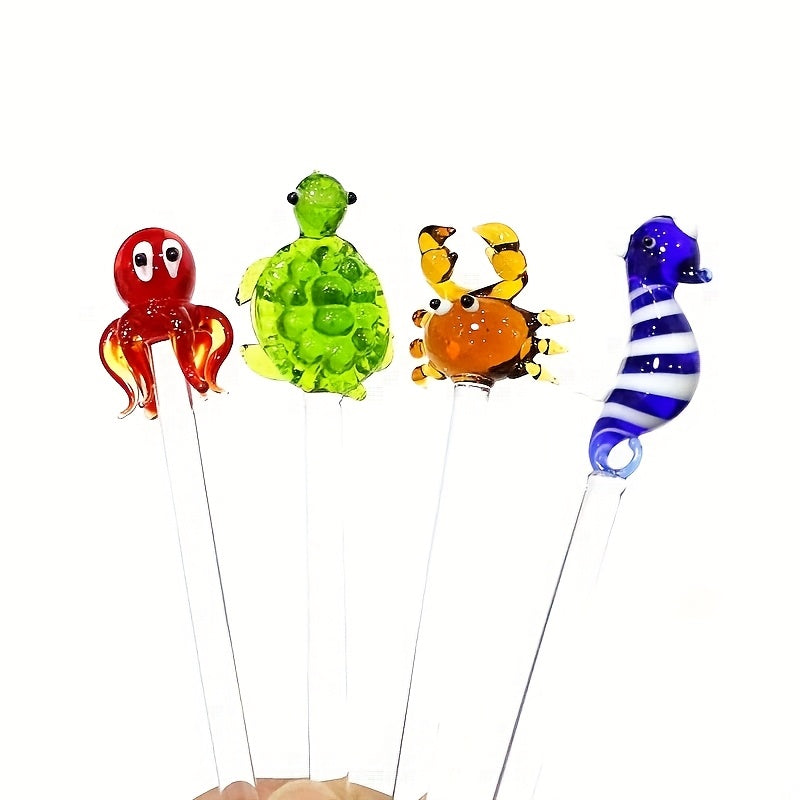 Glass Ocean Cocktail Stirrers