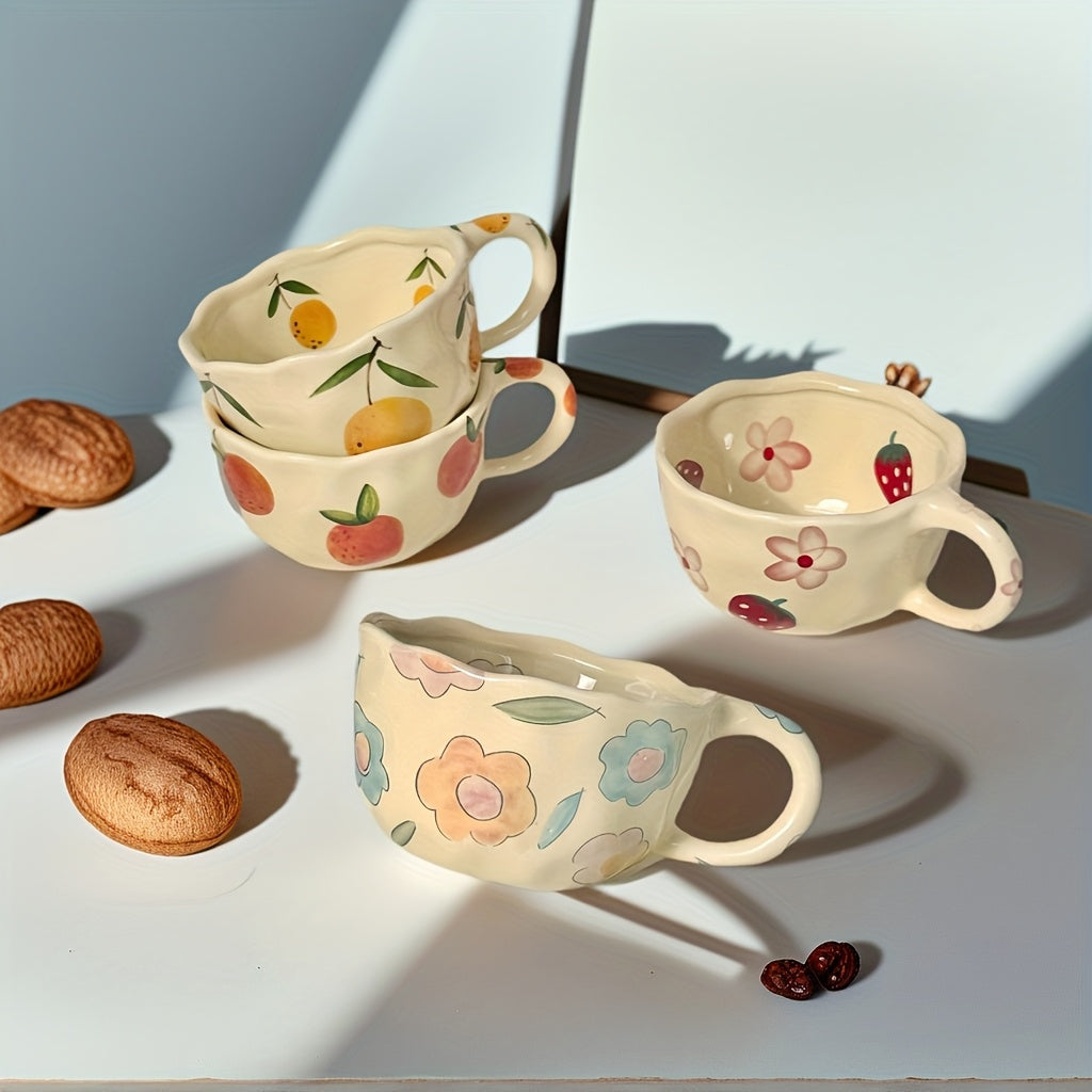 Ceramic Mug with Floral Design