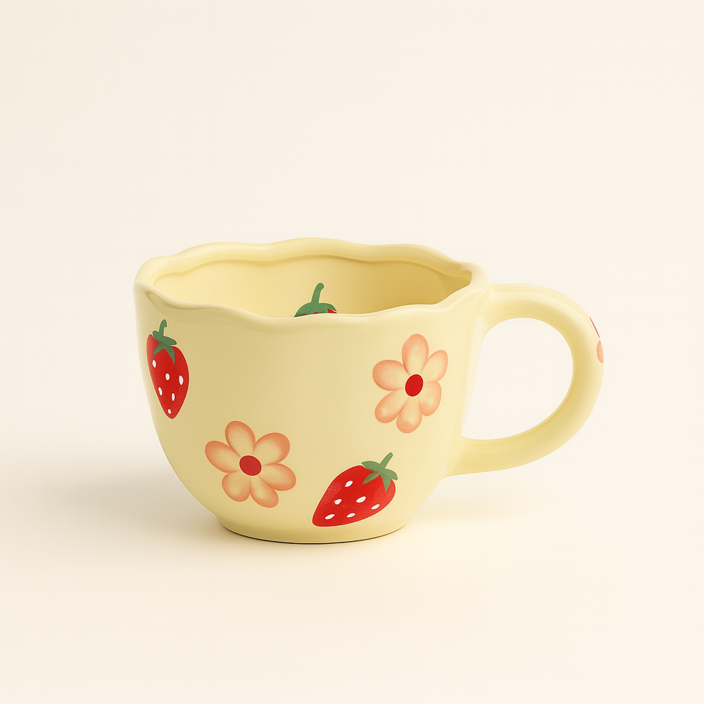 Ceramic Mug with Floral Design