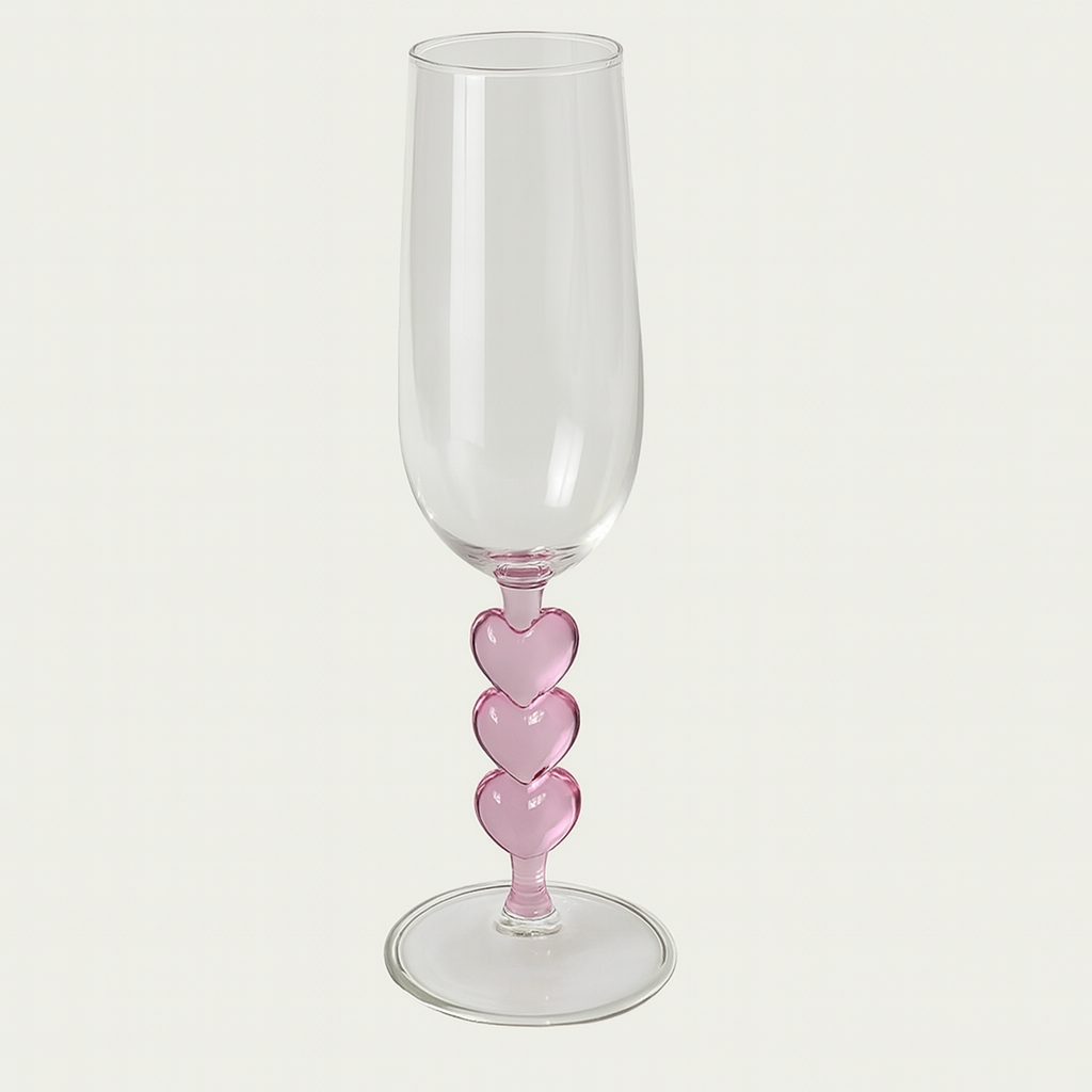 Heart Stem champagne Glass