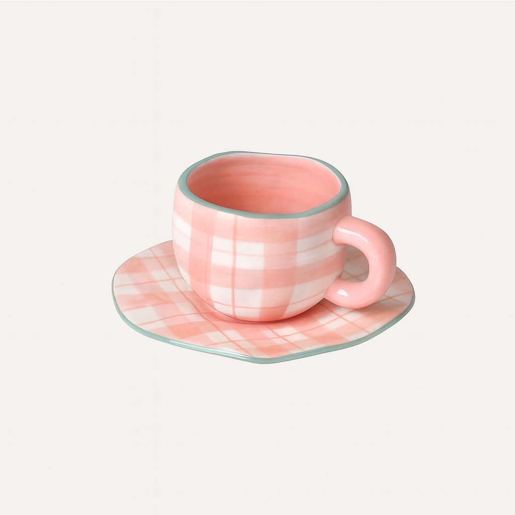 Hand-Painted Ceramic Cup & Saucer Set
