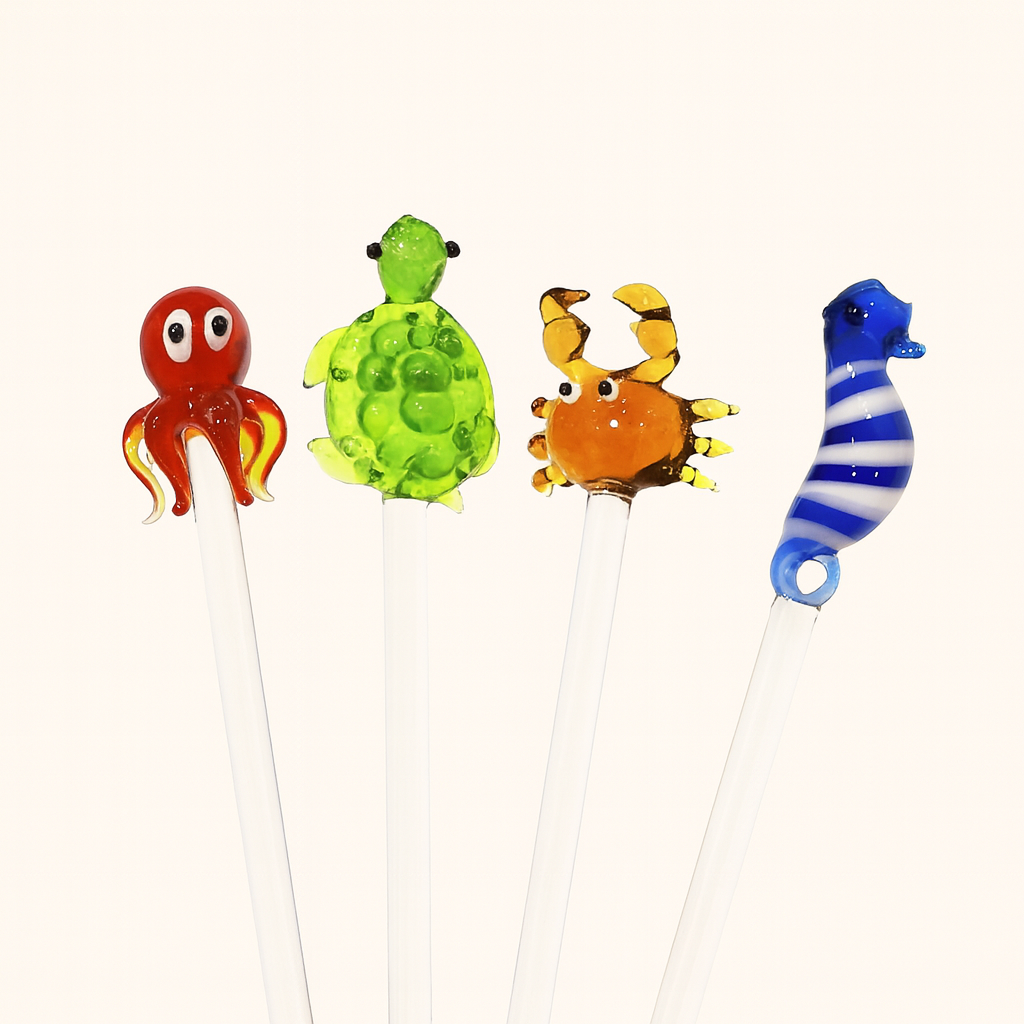 Glass Ocean Cocktail Stirrers