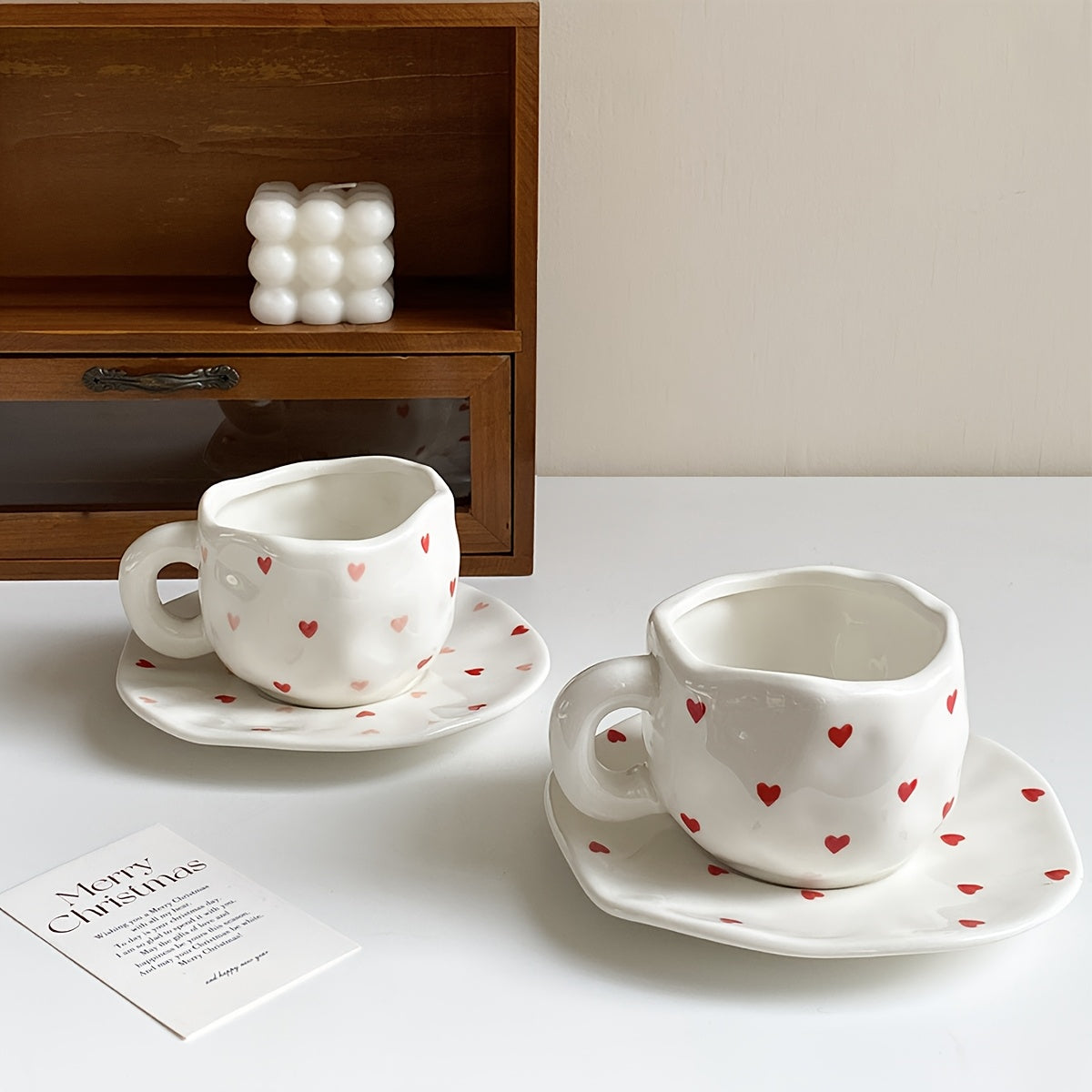 Hand-Painted Ceramic Cup & Saucer Set