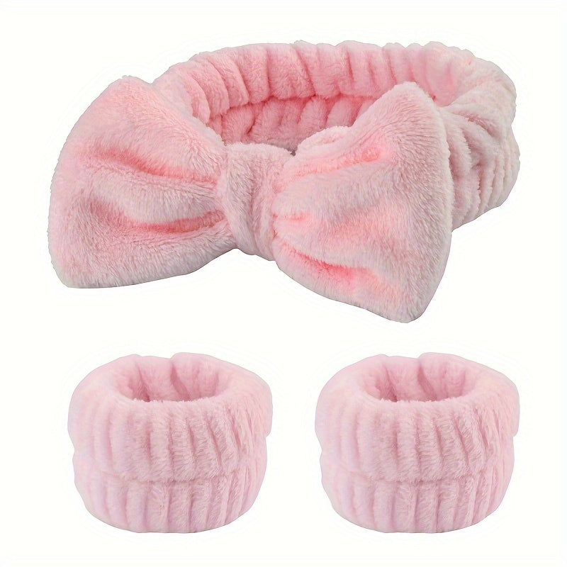 Fluffy Hair Tie & Wristband Set
