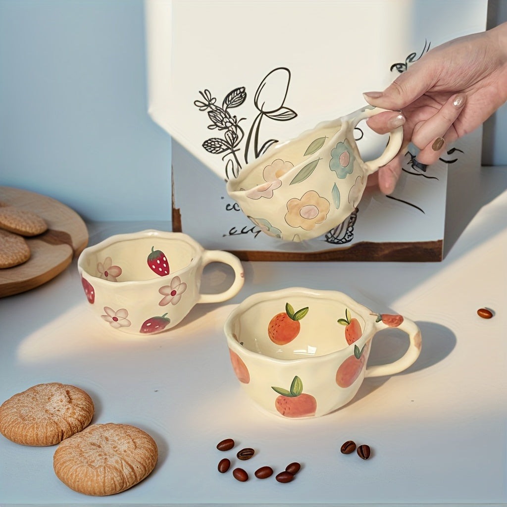 Ceramic Mug with Floral Design
