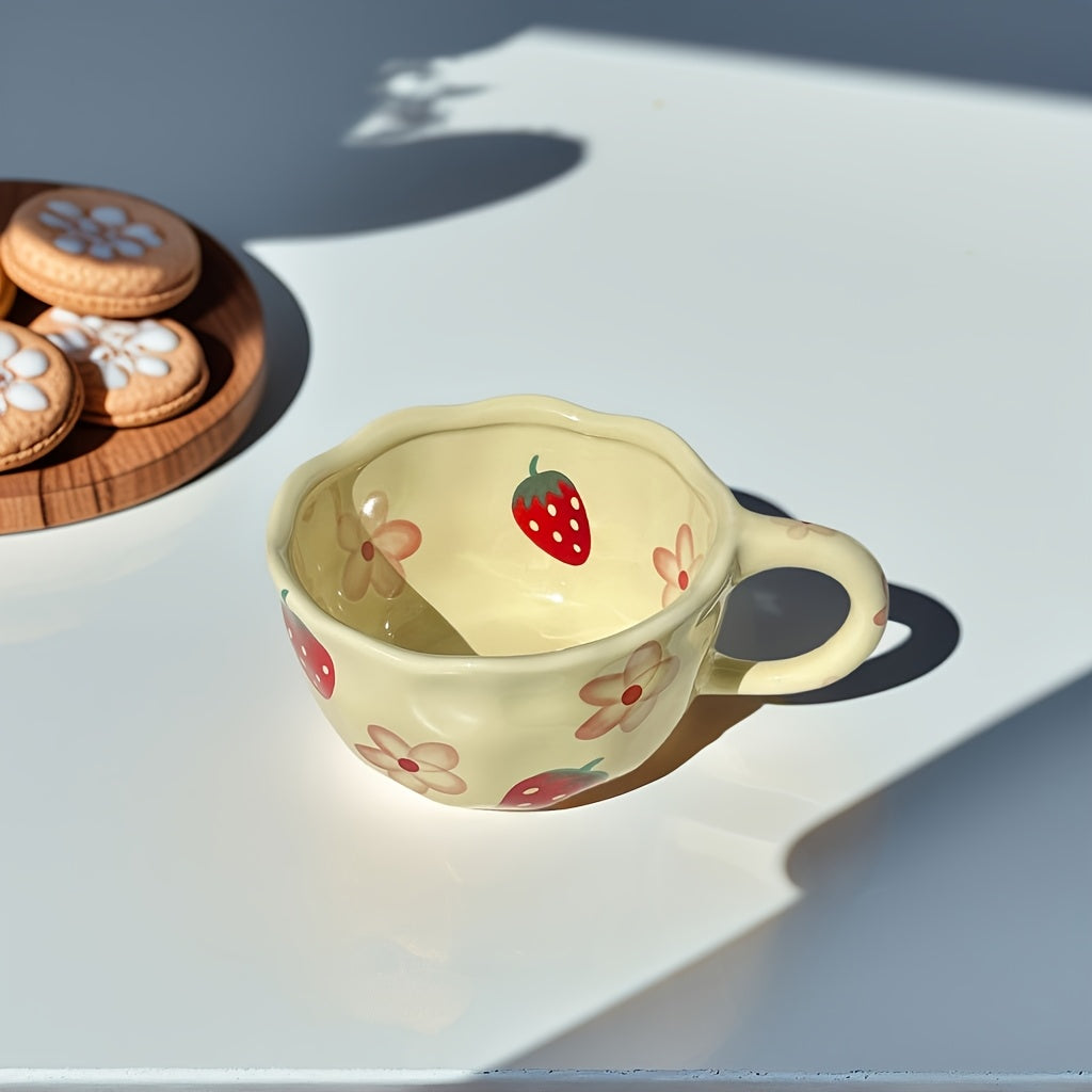 Ceramic Mug with Floral Design
